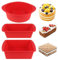 Mlying Lot de 3 moules à gâteau en silicone résistants à la chaleur pour gâteaux, pain, quiche (rouge, carré)