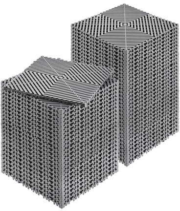 VEVOR Tappetino di Drenaggio ad Incastro 310 x 310 mm Cuscino ad Incastro Modulare da 55 Pezzi, Piastrelle per Pavimenti di Drenaggio Grigio Antiscivolo e Tappetino per Doccia, per Garage Giardino