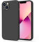 Meliya Coque Compatible pour iPhone 13 6.1”, Étui en Silicone avec Doublure en Microfibre Souple, Conception Spéciale de Bord Droit (Noir)