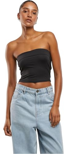 Urban Classics Damen Top Ladies Bandeau Cropped Top, trägerloses und Bauchfreies Top, Größen XS - XL