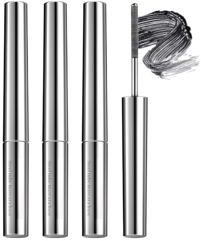 Iron Eye Mascara,3 PCS Iron Wand Mascara,Metallbürste,3D Curling Wimperneisen-Schwarz Wasserfeste Borstenlose Metal Nicht Zusammenbackend Nicht Verschmierend Langlebig
