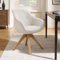 Zouron Chaise de Salle à Manger avec Pieds en Bois（Velours grainé）, Chaise pivotante（360°）,Chaise de Cuisine, Chaise de Salon avec accoudoirs, Chaise de Bureau à Domicile, Beige
