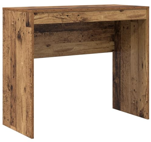 vidaXL Alter Holz Schreibtisch mit Ablage | Rustikales Design | Spanplatte | Kompakte Größe 90 x 40 x 76 cm | Ideal für Zuhause und Büro | Computer Arbeitsplatz | Minimalistisch | Stilvoll | Langlebig
