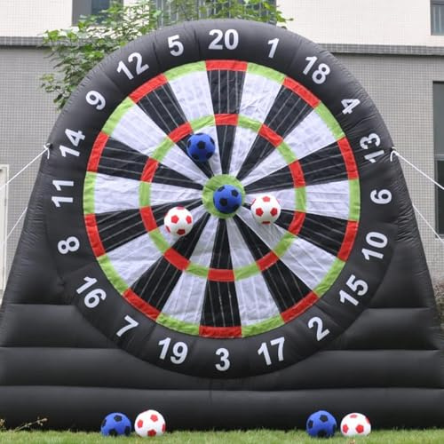 Generisch Riesige Aufblasbare Fußball-Dartscheibe Für Den Außenbereich Große Kick-Football-Zielscheibe Aufblasbares Fußballfeld Spiele Für Draußen Mit 8 Stück Klebrigem Fußball