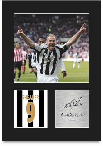 HWC Trading Alan Shearer Geschenke Gedrucktes Signiertes Autogramm Foto für Fußball Anhänger and Fans - A4 Porträt