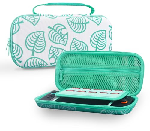 VGBUS Custodia da trasporto per Switch 2 2025, graziosa custodia da viaggio Switch 2 con 10 slot per schede di gioco per Switch 2 accessori, Animal Crossing (verde)