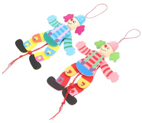2 Stück Clown Marionetten für Kinder und Erwachsene | Fadenpuppen, Interaktives Spielzeug zum Spielen und Bewegen der Finger, Dekorativ und Kreativ Zufällige Farbe
