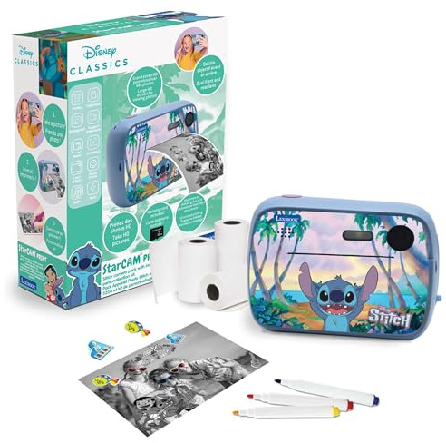 Lexibook, Disney Stitch, Cámara StarCAM Print, DJ150DLXB