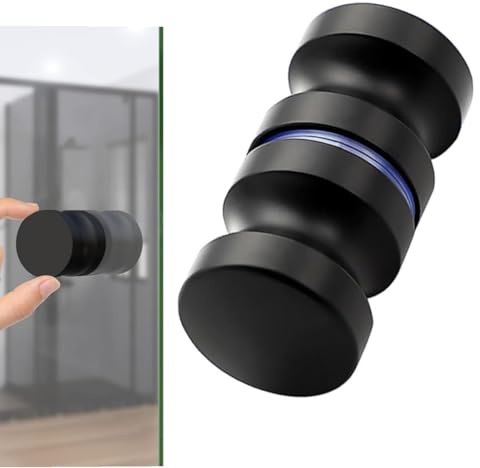 ZHAOYCSH Pomello/Maniglia per Porta Doccia a Vetro Scorrevole, Nero - Set di Maniglie Porta con Vite per Bagno, Cucina, Interni Casa, Ufficio e Hotel. Pomelli Porta Moderni per Porte Interno/Esterno