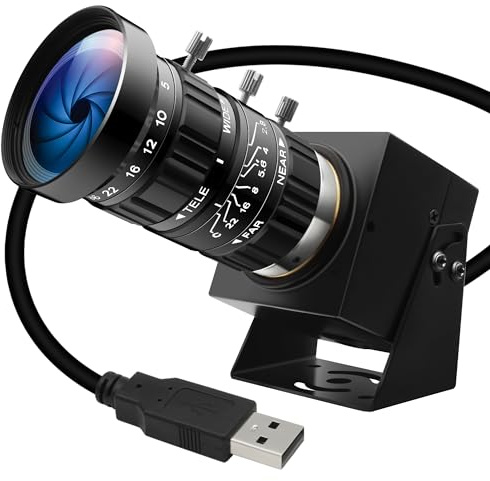 IFWATER Starvis USB Camera 0.0001Lux Ultra Low Light H.264 1080P 30fps Webcam 10X CS Mount 5-50mm Telephoto Zoom Manual Lens,HDR Full Color Night Vision CCTV Security Camera for Industrial Inspection