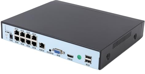 Tosuny Système de sécurité PoE NVR 8 Canaux, Enregistreur Vidéo Réseau 4K H.265+ avec PoeSwitch 8 Ports, sans Disque Dur, Enregistreur Vidéo Réseau 1080P pour la Surveillance Domestique (Prise UE)