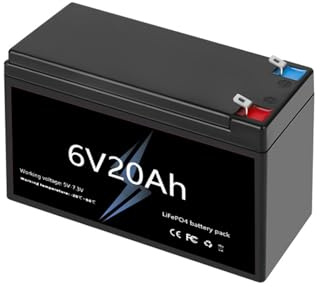 Batterie LiFePO4 6V 5Ah/8Ah/10Ah/12Ah/20Ah for Voiture, Moto et Poussette électriques for Enfants(6V20Ah)