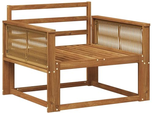 vidaXL Outdoor Mittelsofa Natur, Akazienholz Outdoor Mittelsofa, wetterfestes Patiositzmöbel, modernes Möbel für Gartenlounge und Balkon
