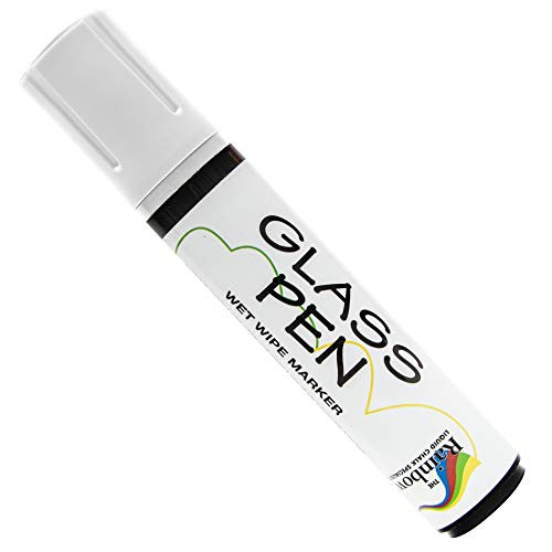 RAINBOW CHALK MARKERS LTD Glass Pen - Large 15mm White For Writing on WINDOWS