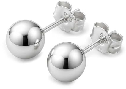 925er Silber Kugel-Ohrringe Damen – Allergikerfreundlich, Nickelfrei – 9 Größen 2mm–10mm – 14K Vergoldet – Zeitlose KEZEF Essentials für jeden Tag