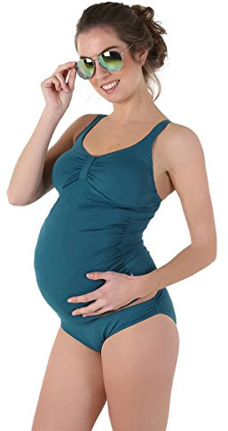 Petit Amour Umstands-Tankini Schwangerschafts-Bikini AMANDA Bademode Set Oberteil Unterteil smaragd-grün Cup B bis D Gr. L