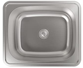 Cata 2612300 Fregadero Sobre Encimera CSS60-1 1 Cubeta Cuadrada Mueble 60 cm profundidad 15 cm Base Fondo Absorbente Acero Accesorios Incluidos Color Gris Inoxidable, Dimensiones: 60,9 x 50,9 cm