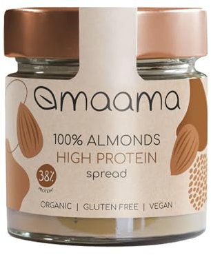 MAAMA, Crema Spalmabile 100% Mandorle Proteica Bio, Vegan, Senza Additivi e Senza Glutine - 1 vasetto da 200g