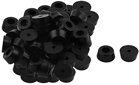 sourcing map 50 Stück Stuhlbeinkappen Filzgleiter Gummi Füße Stoßfänger Lautsprecher Schneidebrett Beinpolster D17x15xH8mm