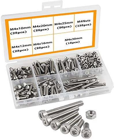 Sechskantschrauben, Schrauben und Mutter,din 933 Edelstahl, Schrauben Mutter set … (M4 hexagon)
