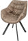 invicta INTERIOR Design Stuhl The Dutch Comfort Taupe gepolstert mit Armlehne Esszimmerstuhl Besucherstuhl Retro