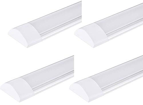 Viugreum 4 Pack 20W LED Deckenleuchte Röhre Licht 60CM, mit 2400LM in Neutralweiß 4000K, 130° Abstrahlwinkel für Badzimmer Wohnzimmer Küche Garage Lager Werkstatt