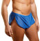 Hombres Extremo Malla Pantalones Cortos con Grande División Lados Ropa Interior Bóxers Bragas Slips Azul M
