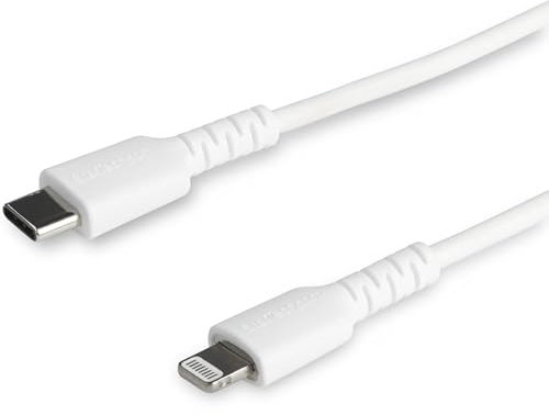 Câble USB-C vers Lightning Blanc Robuste 1 m - Câble de Charge/Synchronistation USB Type C vers Lightning Fibre Aramide - iPad/iPhone 12 Certifié Apple Mfi (RUSBCLTMM1MW)
