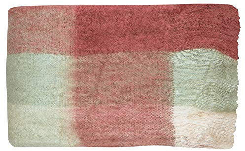 GreenGate Decke Check Coral 125x150cm Karierte Wolldecke Kuscheldecke