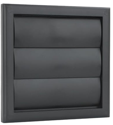 Vents 4 inch Black External Gravity Grille Air Vent Cover 100 mm Extractor Fan Back Draught Shutter Covers Ducting Tumble Dryer Bathroom Outside Wall Ventilation Hose Duct Grill