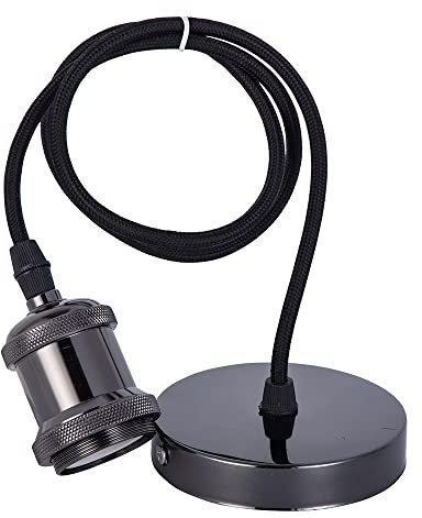 CENPEK Vintage Lampenfassungen Pendelleuchte Kabelsatz mit Schaltern, E26/E27 Industrie Lampenfassungen Kabel für Küchen Esszimmer Bars Restaurants-Schwarz