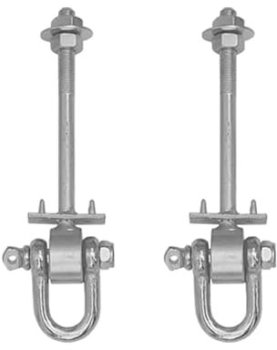 Screws City Lot de 2 crochets de balançoire M12 de type D pour balançoire en acier galvanisé pour poutres plates et rondes avec fixations à manille (M12 x 120 mm)