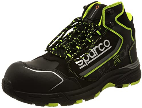 Sparco Allroad, Scarpe Antinfortunistche da Lavoro Unisex-Adulto, Nero-Giallo Fluo, 39