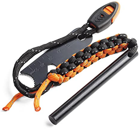 WallEgo Survival Fire Steel, Flint and Steel Kit for Travelling Camping Hiking