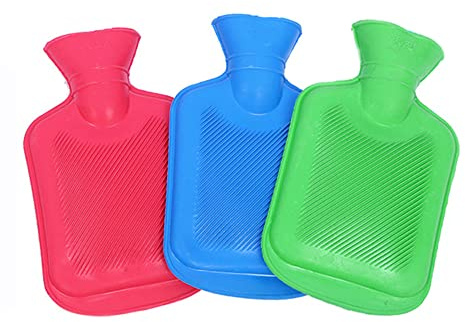 Lot de 3 Bouteille d'eau Chaude，bouillottes en caoutchouc naturel，pour Soulagement De La Douleur, Procure Chaud.