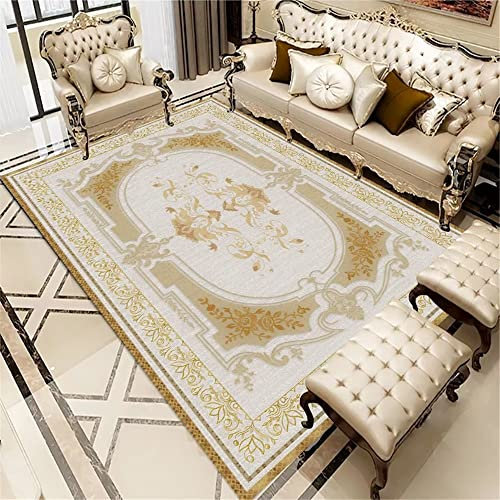 Joop Teppich Beige Teppich Salon Beige Vintage Blumenmuster Teppich Esszimmer Verschleißfest Baby Teppich Mädchen 100X200Cm Teppich Groß 3Ft 3.4''X6Ft 6.7''