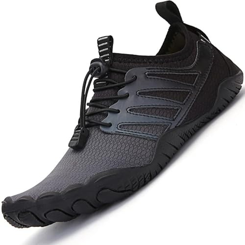 Lvptsh Water Shoes Men Women Barefoot Sports Aqua Shoes Beach Swim Shoes Quick Drying Aqua Socks Pool Surf Yoga Running Surfing Boating Shoes,Black 9,UK5.5