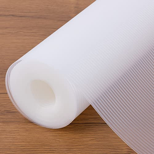 Clear Shelf Liner for Kitchen Cabinets Waterproof Drawer Liners Kitchen Shelf Liner Non-Adhesive EVA Refrigerator Liners Oil-Proof Fridge Mat for Cabinet, Drawer, Cupboard 60cm x 1000cm