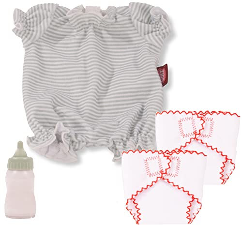 Götz 3403543 Avocado Basics Set - Puppenbekleidung Gr. S - 4-teiliges Bekleidungs- und Zubehörset für Babypuppen von 30 - 33 cm