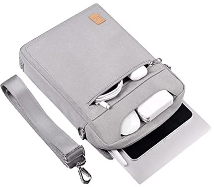 11 Inch Tablet Sleeve Case Lightweight Laptop Bag Water-Resistant Nylon Fabric Electronic Accessories with Shoulder Strap iPad Carry Case Tablet Sleeve Bag for iPad Pro/iPad Air/iPad mini, Gris