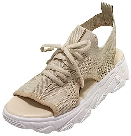 MJGkhiy Sandali Donna Estive Comode Con Plateau Washable Slingback Sandali Sportivi Mesh Morbida Suola Eleganti Scarpe Sandali Lavabili da Trekking e Mare,Sandali con Cinturino All'aperto Antiscivolo