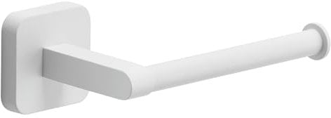 Gedy Tonga Toilettenpapierhalter für Badezimmer, Mattweiß, Edelstahl, selbstklebend, ohne Bohrer, 14,3 x 6,9 x 4,7 cm