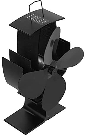 WOOXGEHM Thermozirkulierender Aluminium Kaminventilator mit 4 Flügeln, Nicht Elektrischer Thermodynamischer Ventilator mit Thermoelektrischem Modul für Holzöfen/Kamine