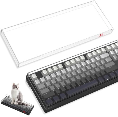 ZIYOU LANG KC03 Acrylic Clear Transparent Keyboard Cover(13.9*5*0.9’’) with Dustproof Waterproof Anti-hit Anti-cat Protective Case for 75% Small Layout 82Key 84Key 87Key Mechanical Gaming Keyboard