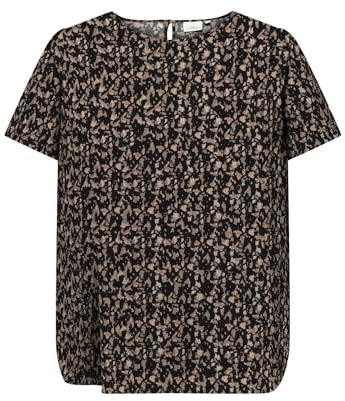 ONLY Carmakoma Damen Carvica Life WVN Noos Top, Black/AOP:cora Graphic, 48 Große Größen EU