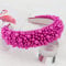Hapdoo Serre-tête avec perles rose vif pour femme, large bandeau rembourré avec fausses perles pour cadeau, accessoires de cheveux pour femmes et filles