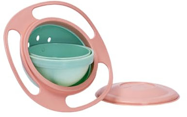 HOJIOESRD Bol gyroscopique universel, gyroscope innovant pour éviter les déversements et les renversements, bol gyroscopique amovible, bol gyroscopique pratique pour bébé, Rose clair