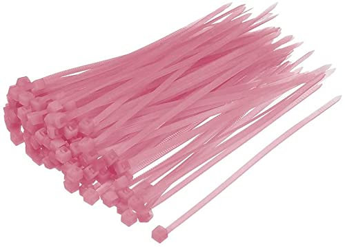 XYWHPGV Kabelbinder 100 mm x 2,5 mm Selbstsichernde Nylon-Kabelbinder Rosa 100 Stück(4da55 4ce13 83fb7 2cfd9 18a02 dcb84