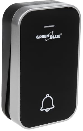Green Blue GB158 B Kabellose Türklingel Kabelloses, batterieloses, Kinetisches Klingelsystem Reichweite bis zu 200 m, IP44 (1x Sender/Schwarz)