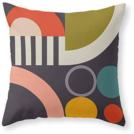 Kissenbezug, Bauhaus-Geometrie-Zusammenfassung Aus Der Mitte des Jahrhunderts Premium Kissenbezüge Stilvolles Sofakissen Bezug Kopfkissenbezug Für Home Geschenk Dekokissen 45X45Cm
